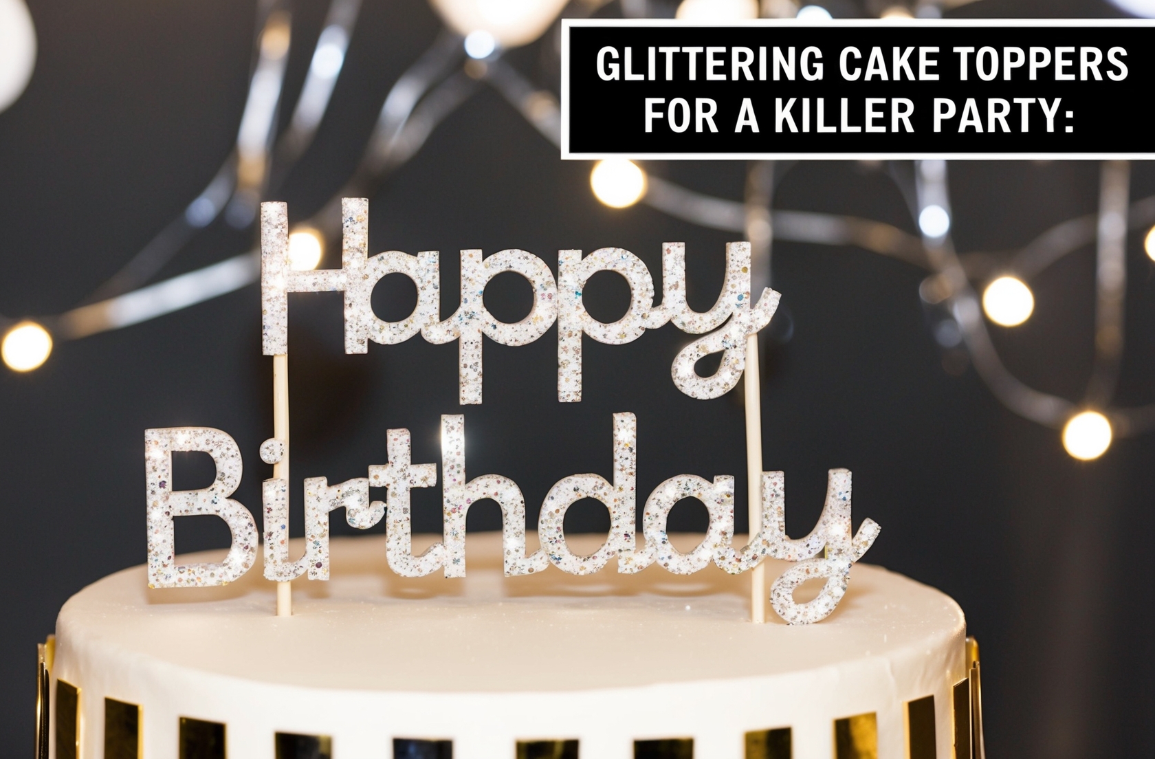 Have A Killer Birthday Cake Topper Glitter