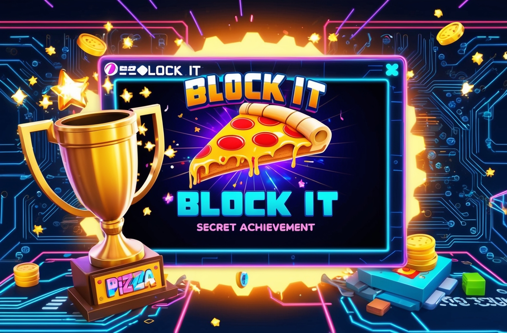 How To Get The Secret Pizza In Block It